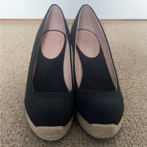 J. Crew Black Wedge Pumps - Size 9 Like New